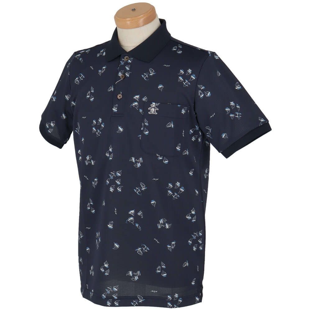 マンシングウェア Munsingwear　メンズ ヨットモチーフ総柄プリント 半袖 ポロシャツ MG5SHS34M　2025年モデル 詳細3