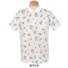 マンシングウェア Munsingwear　メンズ ヨットモチーフ総柄プリント 半袖 ポロシャツ MG5SHS34M　2025年モデル ホワイト