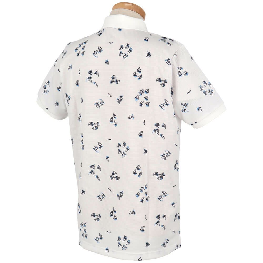 マンシングウェア Munsingwear　メンズ ヨットモチーフ総柄プリント 半袖 ポロシャツ MG5SHS34M　2025年モデル 詳細4
