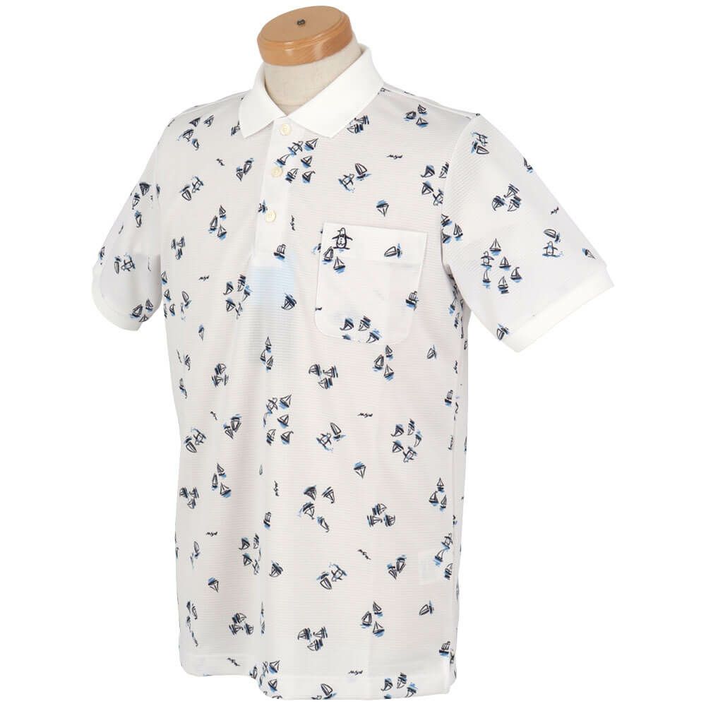 マンシングウェア Munsingwear　メンズ ヨットモチーフ総柄プリント 半袖 ポロシャツ MG5SHS34M　2025年モデル 詳細5
