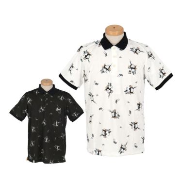 マンシングウェア Munsingwear　メンズ 総柄ジャカード×ペンギン総柄プリント 半袖 ポロシャツ MG5SHS53M　2025年モデル 詳細1