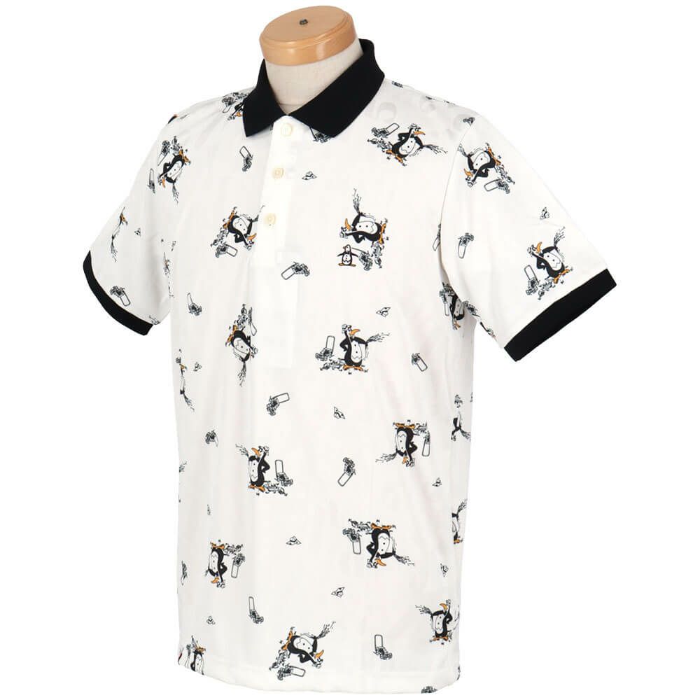 マンシングウェア Munsingwear　メンズ 総柄ジャカード×ペンギン総柄プリント 半袖 ポロシャツ MG5SHS53M　2025年モデル 詳細5