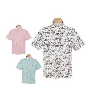 マンシングウェア Munsingwear　メンズ マルチロゴ総柄プリント 半袖 ポロシャツ MG5SHS84M　2025年モデル 詳細1