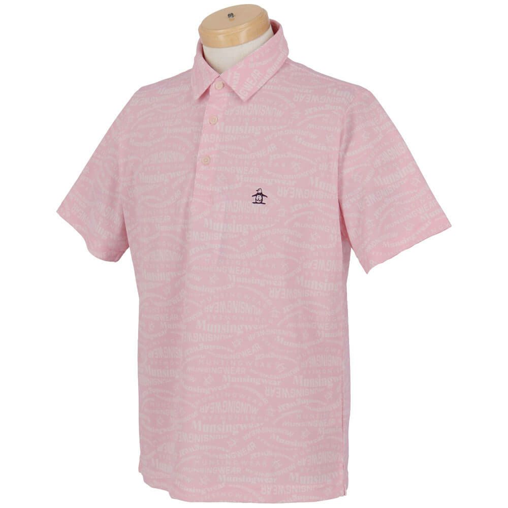 マンシングウェア Munsingwear　メンズ マルチロゴ総柄プリント 半袖 ポロシャツ MG5SHS84M　2025年モデル 詳細5