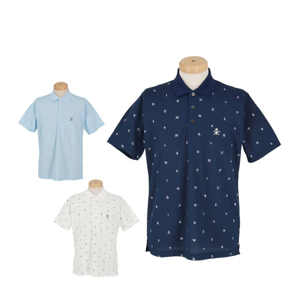 マンシングウェア Munsingwear　メンズ 飛び柄プリント 半袖 ポロシャツ MG5SHS87M　2025年モデル