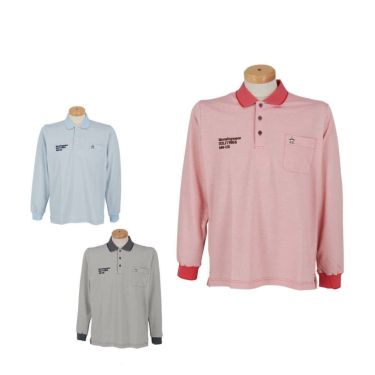 マンシングウェア Munsingwear　メンズ ドット鹿の子 長袖 ポロシャツ MG5SLS82M　2025年モデル 詳細1