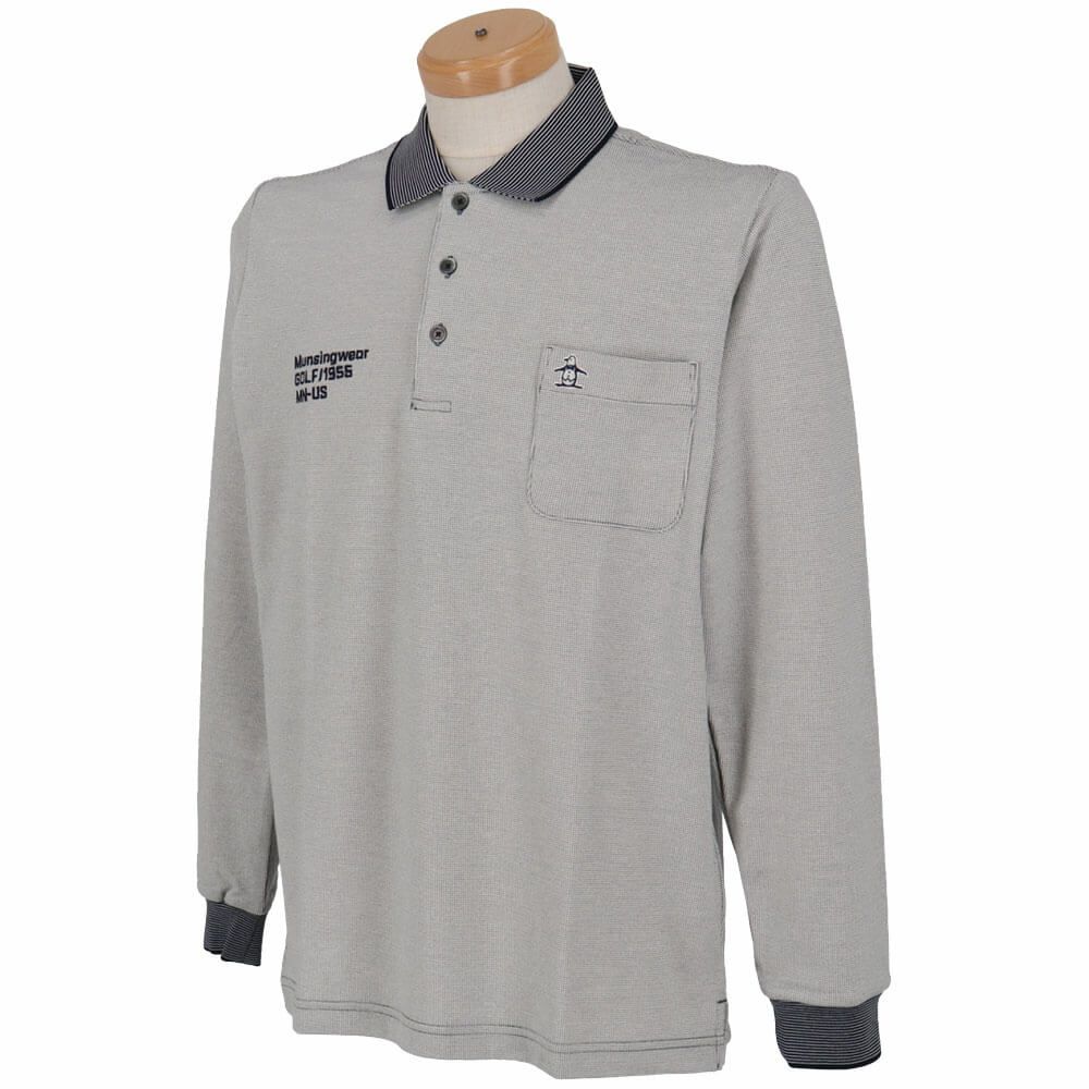 マンシングウェア Munsingwear　メンズ ドット鹿の子 長袖 ポロシャツ MG5SLS82M　2025年モデル 詳細3