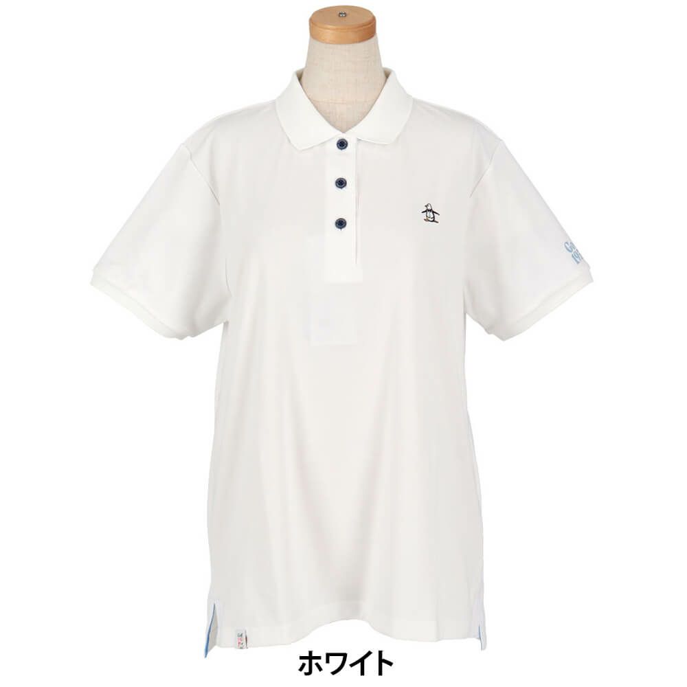マンシングウェア Munsingwear　レディース 鹿の子 半袖 ポロシャツ MG5SHS54L　2025年モデル ホワイト