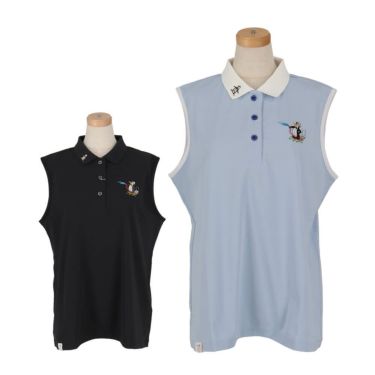 マンシングウェア Munsingwear　レディース 鹿の子 ノースリーブ ポロシャツ MG5SHS57L　2025年モデル 詳細1