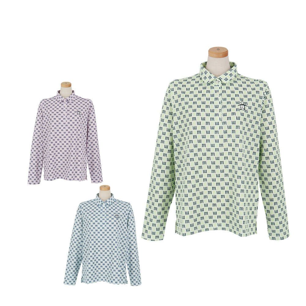 マンシングウェア Munsingwear　レディース ロゴプリント 長袖 ポロシャツ MG5SLS24L　2025年モデル 詳細1