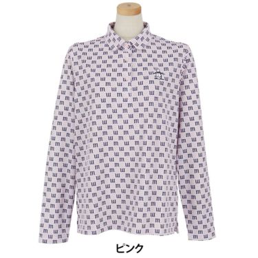 マンシングウェア Munsingwear　レディース ロゴプリント 長袖 ポロシャツ MG5SLS24L　2025年モデル ピンク