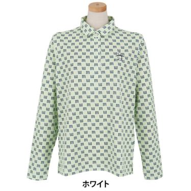 マンシングウェア Munsingwear　レディース ロゴプリント 長袖 ポロシャツ MG5SLS24L　2025年モデル ホワイト