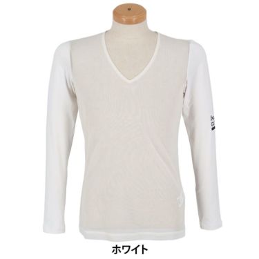 パーリーゲイツ PEARLY GATES　メンズ E/ハイマルチFDベア天竺 Vネック 長袖 インナーシャツ 053-5166405　2025年モデル 詳細2