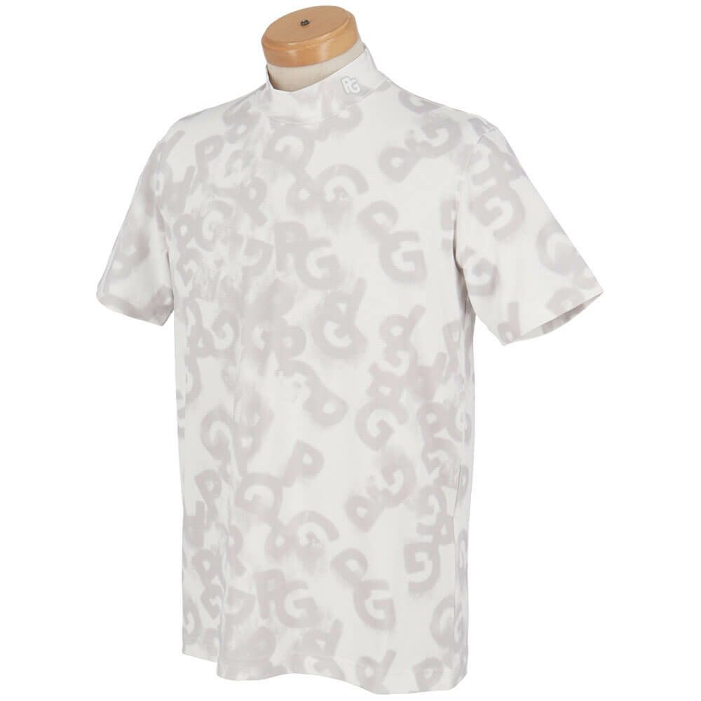 パーリーゲイツ PEARLY GATES　メンズ PGロゴデニム柄 Peストレッチ 半袖 ハイネックシャツ 053-5167403　2025年モデル 詳細4