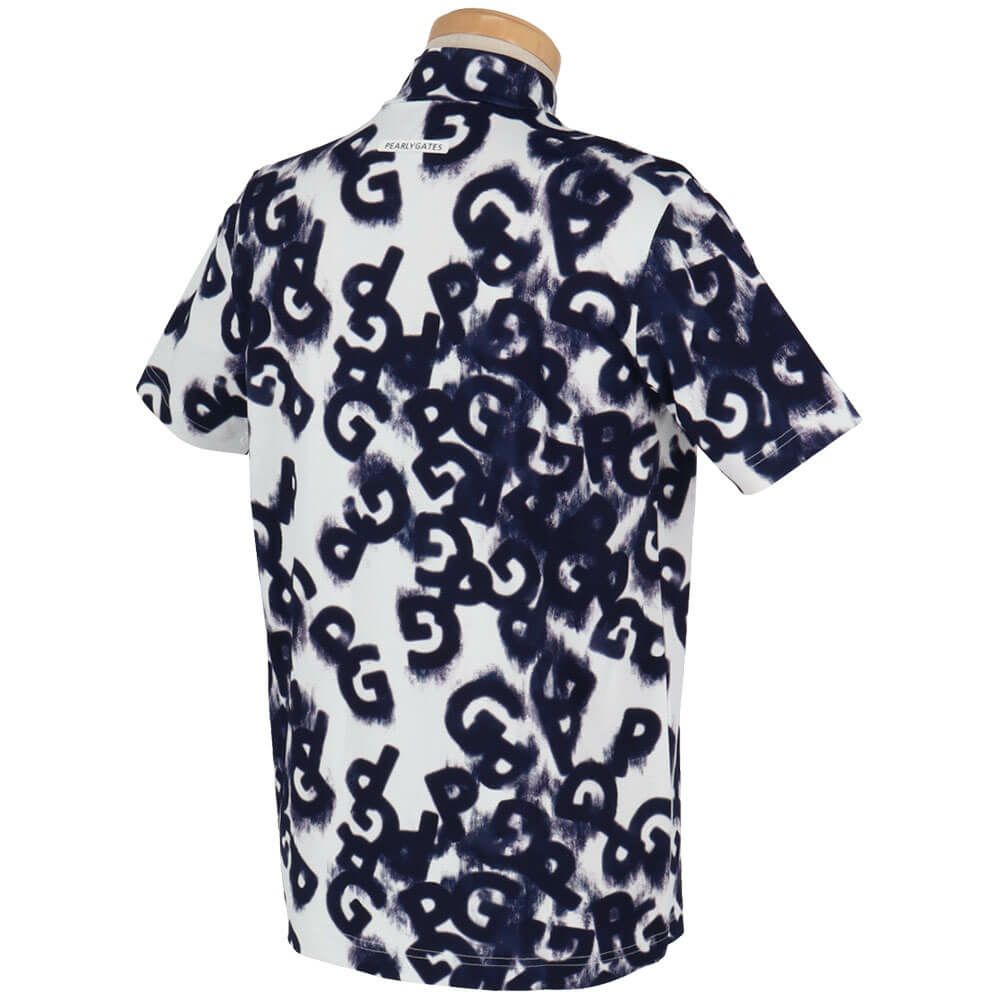 パーリーゲイツ PEARLY GATES　メンズ PGロゴデニム柄 Peストレッチ 半袖 ハイネックシャツ 053-5167403　2025年モデル 詳細9