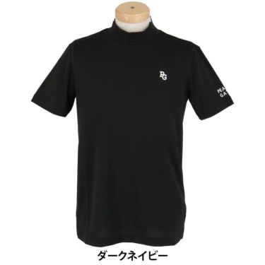 パーリーゲイツ PEARLY GATES　メンズ 地柄 鹿の子 ボーダー 半袖 モックネックシャツ 053-5167501　2025年モデル 詳細2