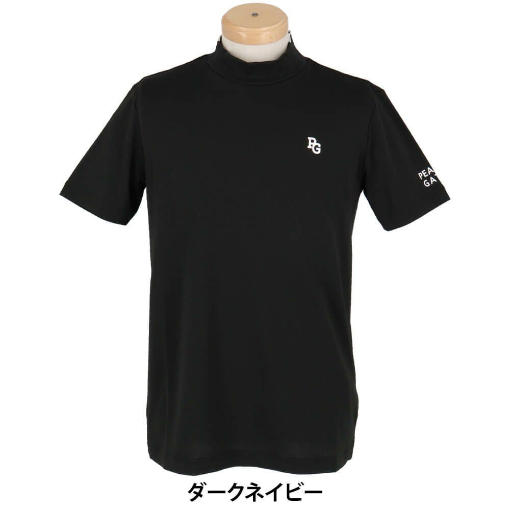 パーリーゲイツ PEARLY GATES　メンズ 地柄 鹿の子 ボーダー 半袖 モックネックシャツ 053-5167501　2025年モデル 詳細2