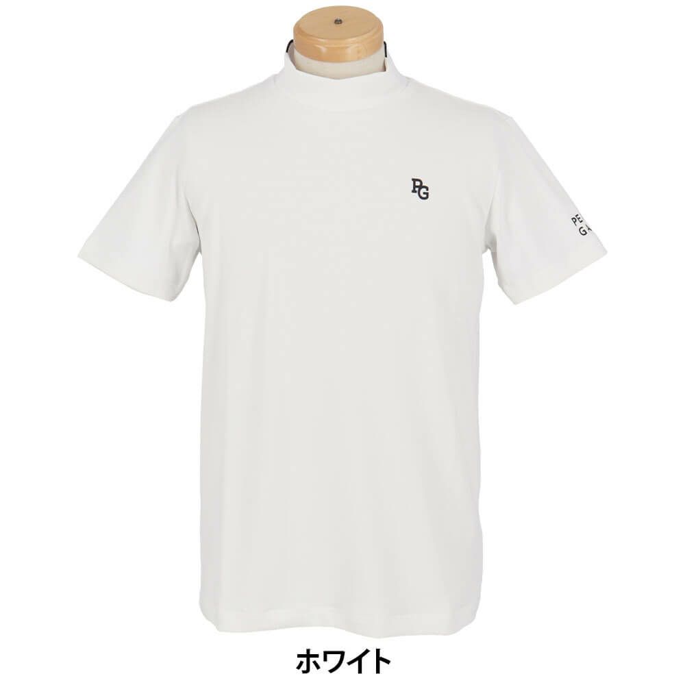 パーリーゲイツ PEARLY GATES　メンズ 地柄 鹿の子 ボーダー 半袖 モックネックシャツ 053-5167501　2025年モデル 詳細5