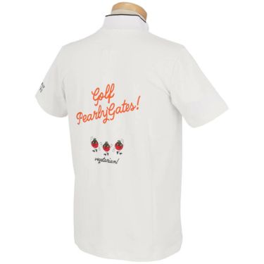 パーリーゲイツ PEARLY GATES　メンズ 地柄 鹿の子 ボーダー 半袖 モックネックシャツ 053-5167501　2025年モデル 詳細6