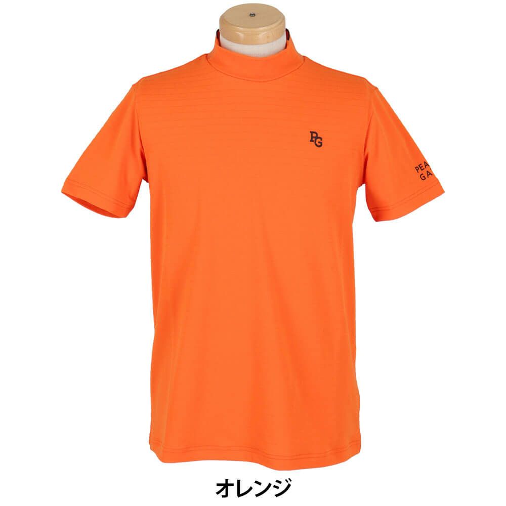 パーリーゲイツ PEARLY GATES　メンズ 地柄 鹿の子 ボーダー 半袖 モックネックシャツ 053-5167501　2025年モデル 詳細8