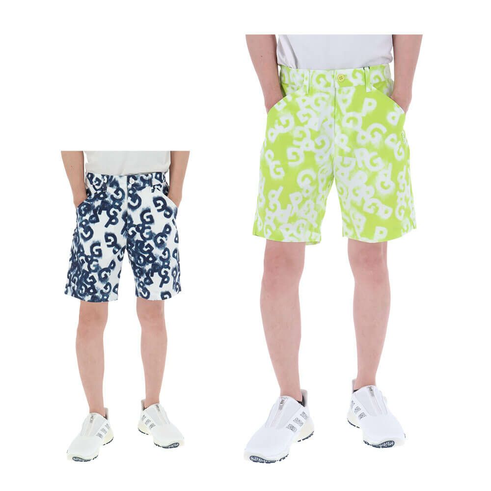 パーリーゲイツ PEARLY GATES　メンズ ロゴデニムプリント TEXBRID 二重織裏使い ショートパンツ 053-5132405　2025年モデル