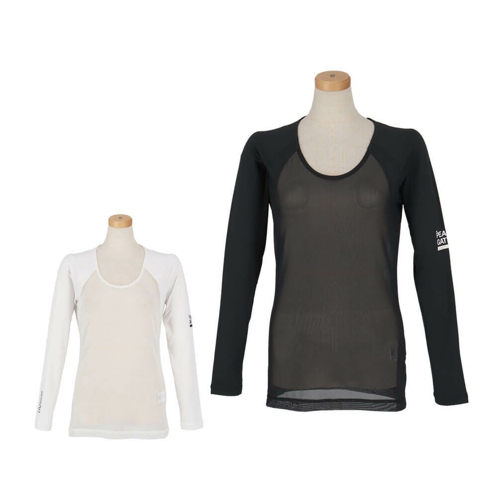 パーリーゲイツ PEARLY GATES　レディース E/ハイマルチFDベア天竺 Uネック 長袖 インナーシャツ 055-5166406　2025年モデル