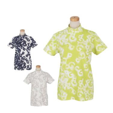 パーリーゲイツ PEARLY GATES　レディース PGロゴデニム柄 Peストレッチ 半袖 ハイネックシャツ 055-5167404　2025年モデル