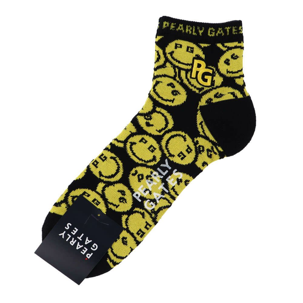 [2025年モデル] パーリーゲイツ メンズ バナナPG SMILE柄 ショートソックス 053-5186401 122 ネイビー ネイビー