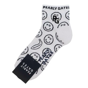 [2025年モデル] パーリーゲイツ レディース バナナPG SMILE柄 ショートソックス 053-5186402 031 ホワイト ホワイト