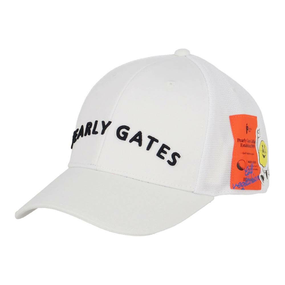 パーリーゲイツ PEARLY GATES　Bioネーム リサイクルツイル キャップ 053-5187501 030 ホワイト　2025年モデル ホワイト