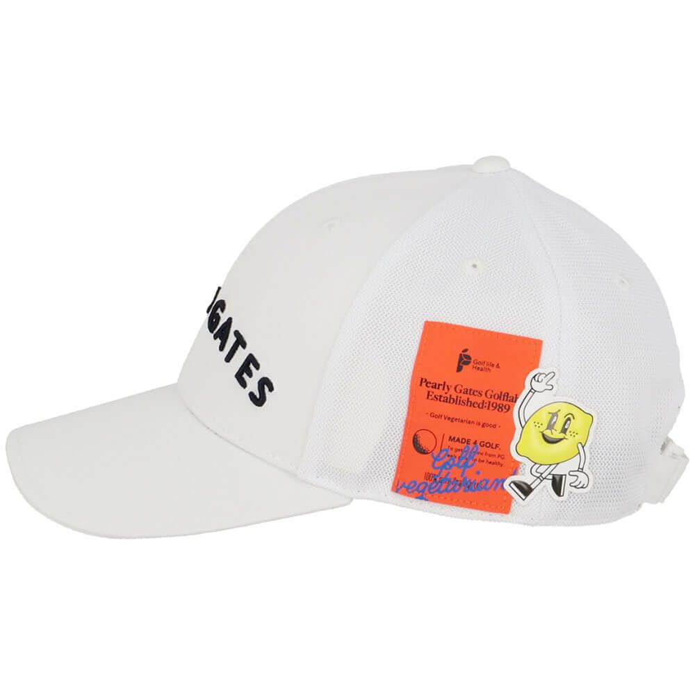 パーリーゲイツ PEARLY GATES　Bioネーム リサイクルツイル キャップ 053-5187501 030 ホワイト　2025年モデル ホワイト 詳細3