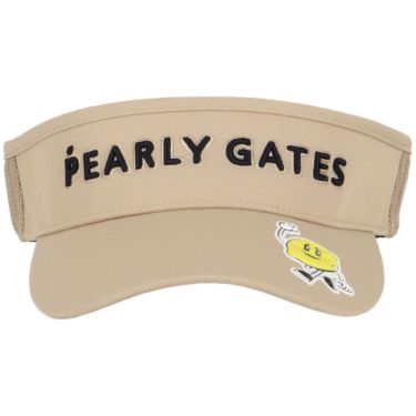 パーリーゲイツ PEARLY GATES　Bioネーム リサイクルツイル バイザー 053-5187502 040 ベージュ　2025年モデル ベージュ 詳細4