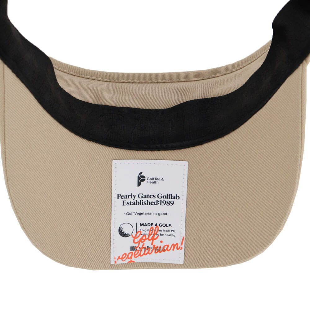 パーリーゲイツ PEARLY GATES　Bioネーム リサイクルツイル バイザー 053-5187502 040 ベージュ　2025年モデル ベージュ 詳細5