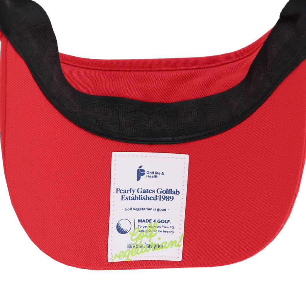 パーリーゲイツ PEARLY GATES　Bioネーム リサイクルツイル バイザー 053-5187502 100 レッド　2025年モデル レッド 詳細5