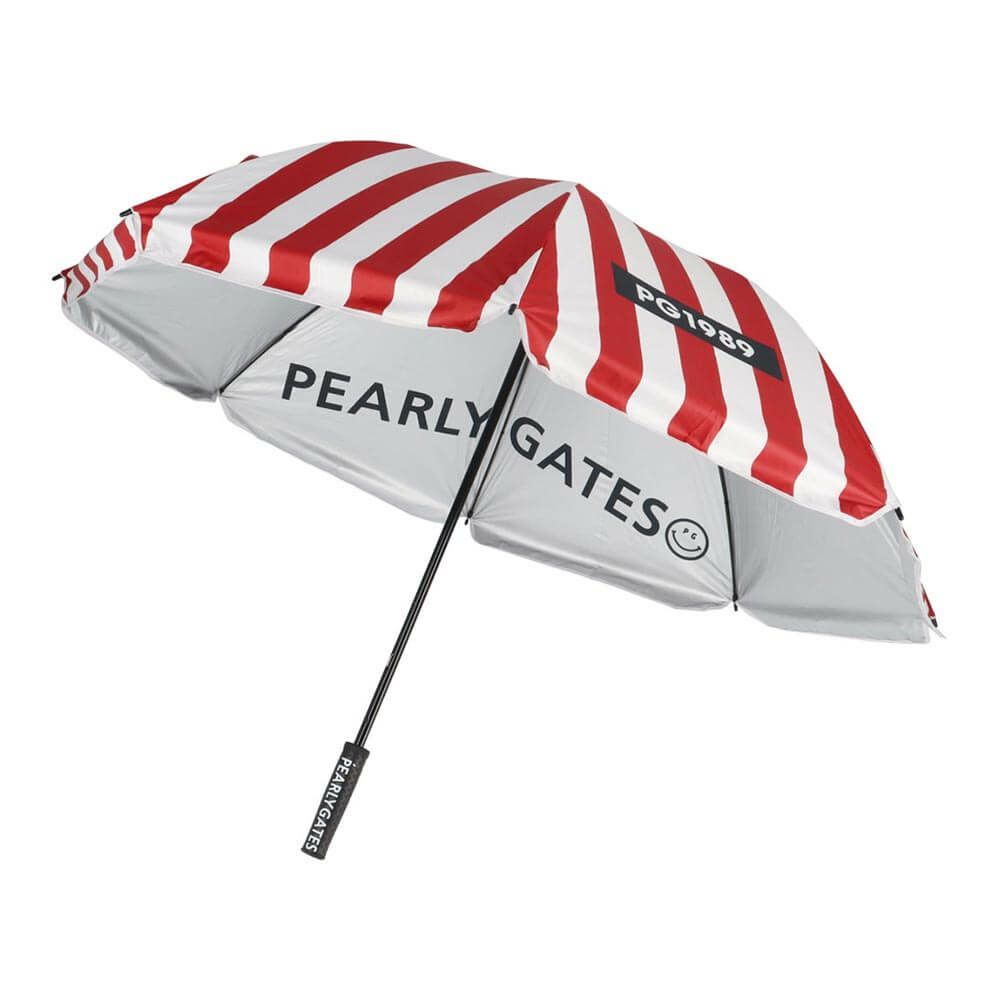 パーリーゲイツ PEARLY GATES　ストライプ柄 UV アンブレラ 053-5184515 101 レッド　2025年モデル レッド