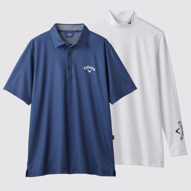 キャロウェイ Callaway　メンズ ストライププリント 鹿の子 半袖 ポロシャツ ＆ 長袖 インナーシャツ C25134126　2025年モデル 詳細4