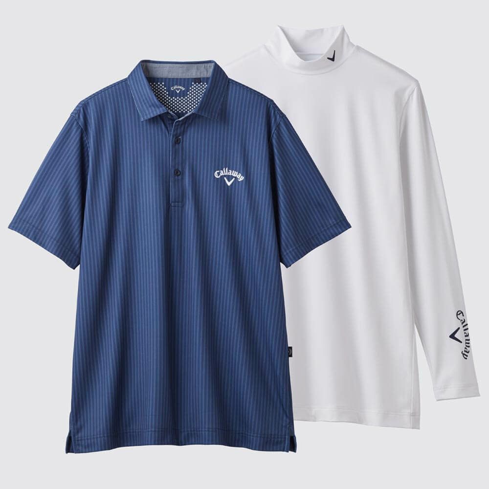 キャロウェイ Callaway　メンズ ストライププリント 鹿の子 半袖 ポロシャツ ＆ 長袖 インナーシャツ C25134126　2025年モデル 詳細4