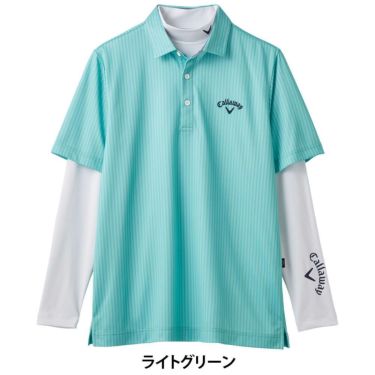 キャロウェイ Callaway　メンズ ストライププリント 鹿の子 半袖 ポロシャツ ＆ 長袖 インナーシャツ C25134126　2025年モデル 詳細5