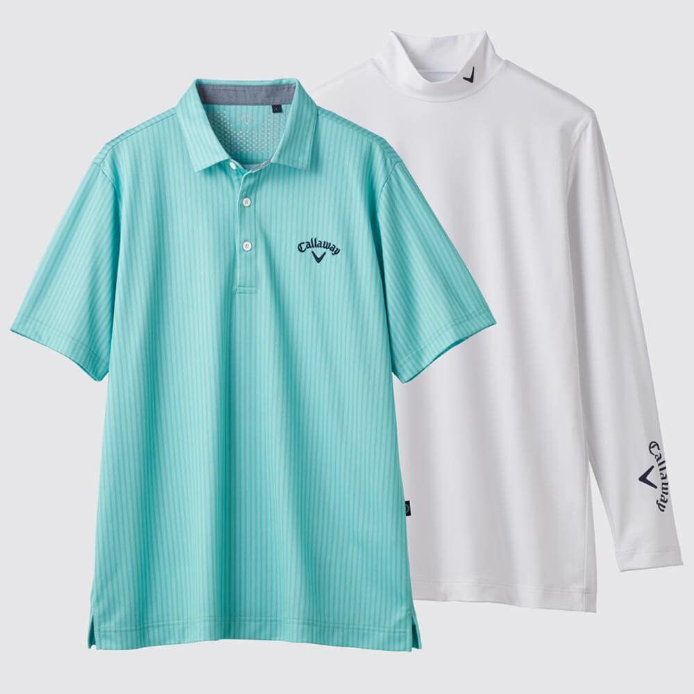 キャロウェイ Callaway　メンズ ストライププリント 鹿の子 半袖 ポロシャツ ＆ 長袖 インナーシャツ C25134126　2025年モデル 詳細7