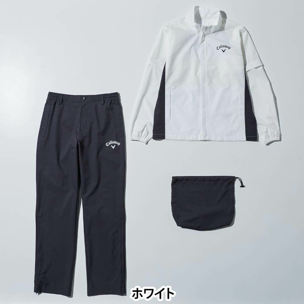 キャロウェイ Callaway　メンズ レインウェア 上下セット C25989100　2025年モデル ホワイト