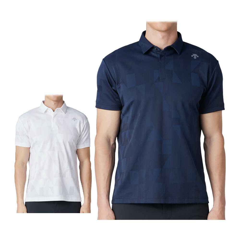 デサントゴルフ DESCENTE GOLF　メンズ オリガミ ジャカード 半袖 ポロシャツ DG5SHS20M　2025年モデル