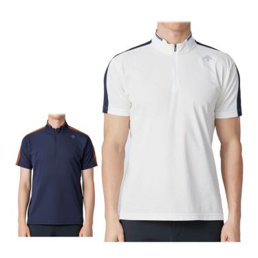 デサントゴルフ DESCENTE GOLF　メンズ スタンドカラー ハーフジップ 半袖 ハイネックシャツ DG5SHS22M　2025年モデル 詳細1