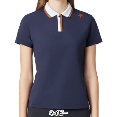 デサントゴルフ DESCENTE GOLF　レディース 鹿の子 半袖 ポロシャツ DG5SHS13L　2025年モデル ネイビー