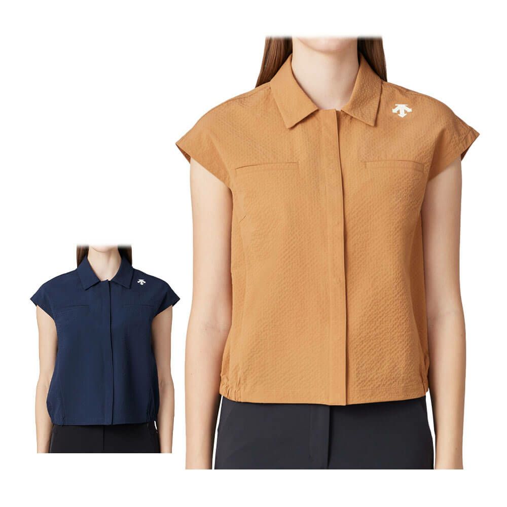 デサントゴルフ DESCENTE GOLF　レディース ドビー織 フレンチスリーブ ポロシャツ DG5STZ01L　2025年モデル 詳細1