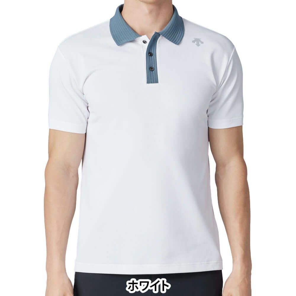 デサントゴルフ DESCENTE GOLF　メンズ 鹿の子 半袖 ポロシャツ DG5SHS17M　2025年モデル ホワイト