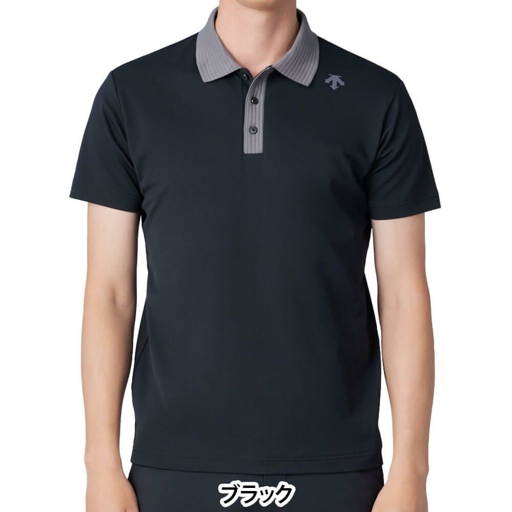 デサントゴルフ DESCENTE GOLF　メンズ 鹿の子 半袖 ポロシャツ DG5SHS17M　2025年モデル ブラック