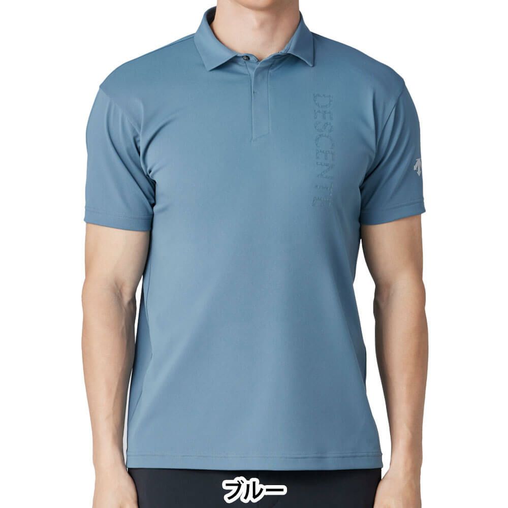 デサントゴルフ DESCENTE GOLF　メンズ トリコットメッシュ 半袖 ポロシャツ DG5SHS19M　2025年モデル ブルー