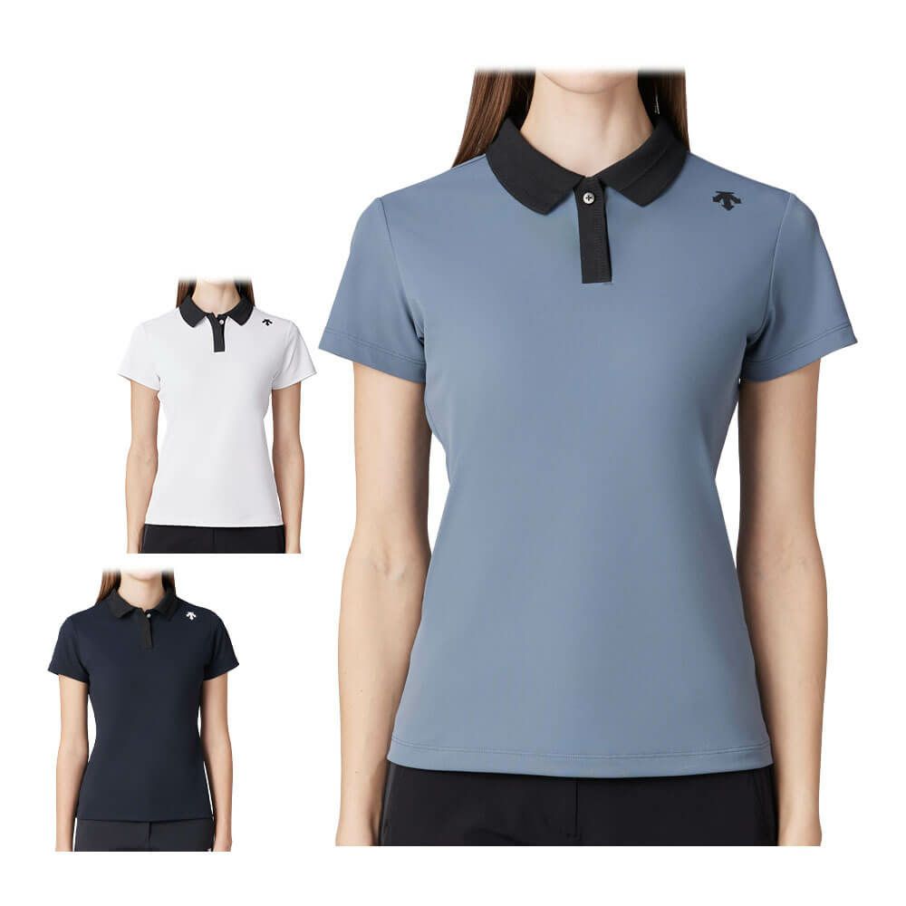 デサントゴルフ DESCENTE GOLF　レディース 鹿の子 半袖 ポロシャツ DG5SHS18L　2025年モデル 詳細1
