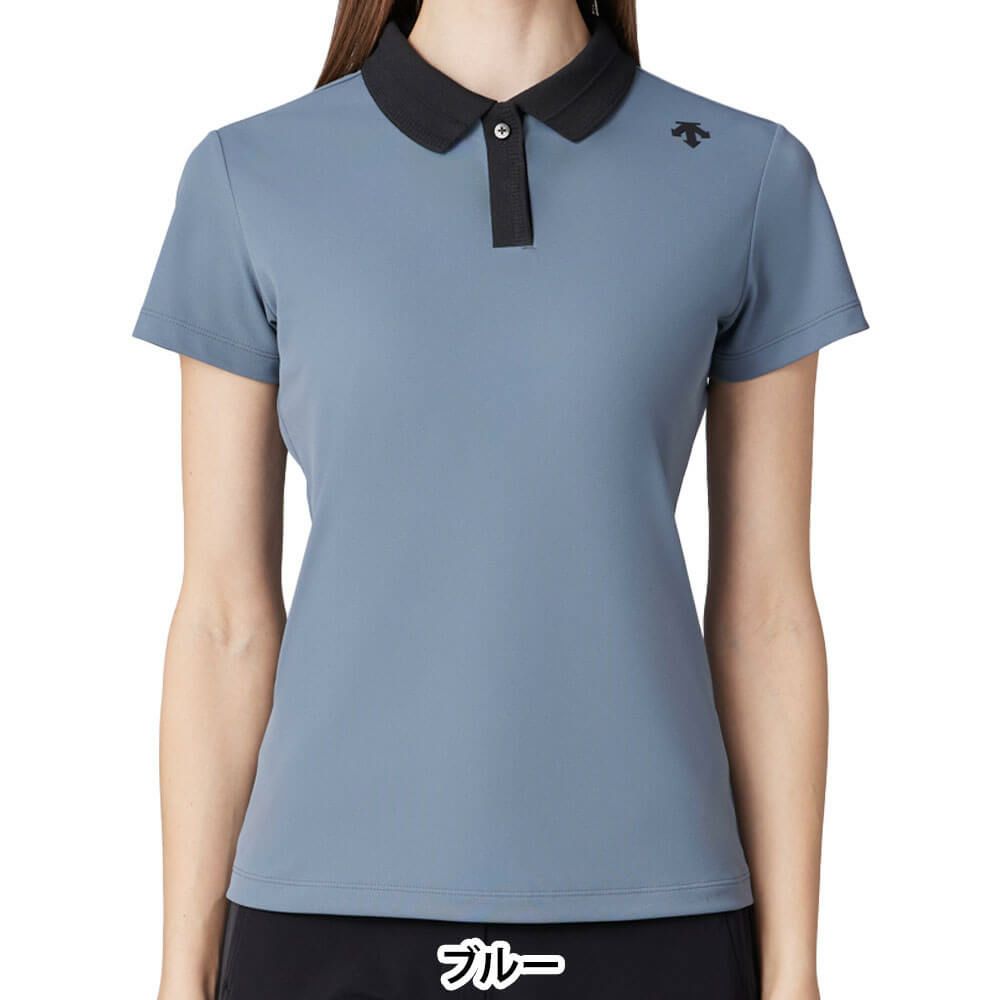 デサントゴルフ DESCENTE GOLF　レディース 鹿の子 半袖 ポロシャツ DG5SHS18L　2025年モデル ブルー