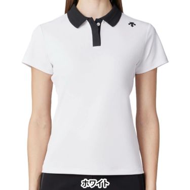 デサントゴルフ DESCENTE GOLF　レディース 鹿の子 半袖 ポロシャツ DG5SHS18L　2025年モデル ホワイト
